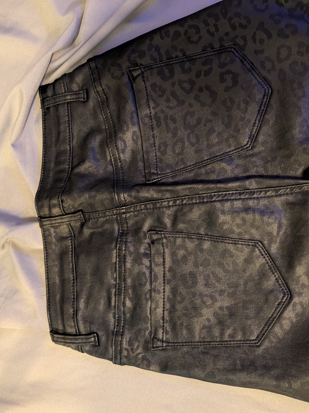 Faux Leather Leopard Print High-Waist Panes